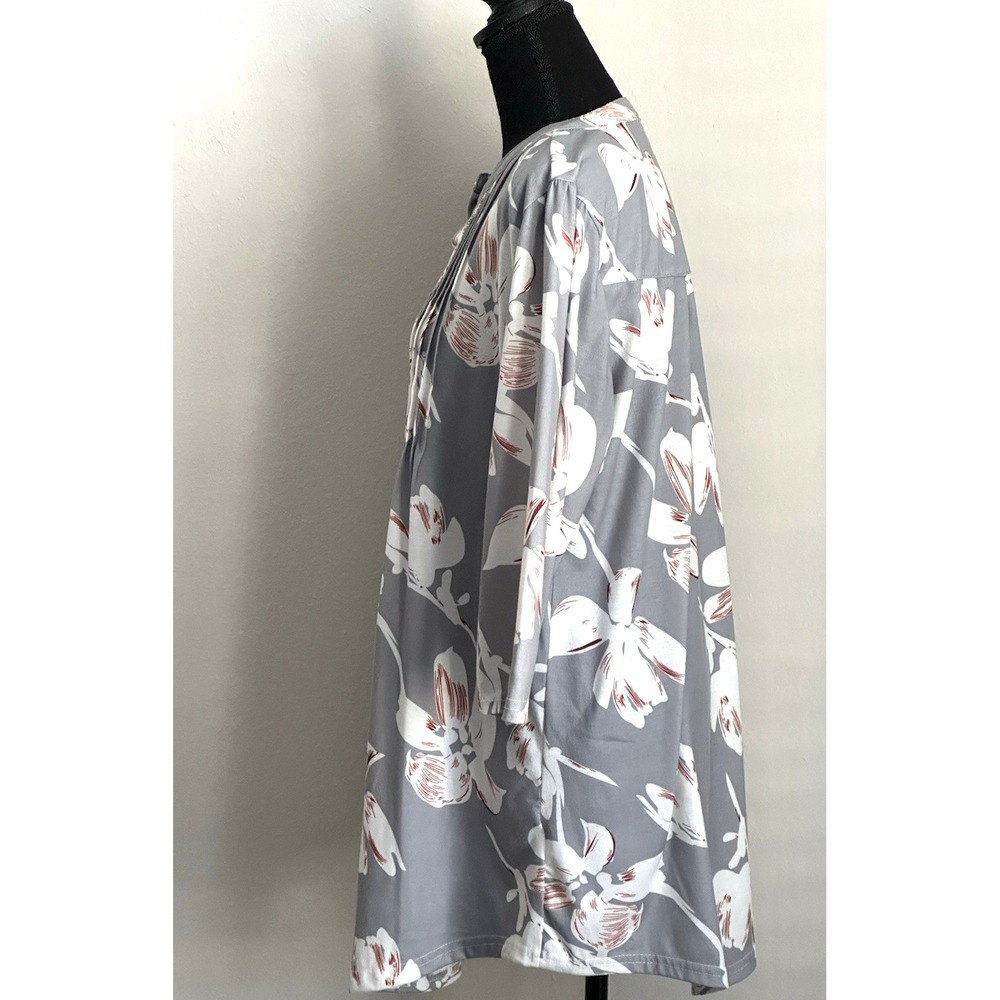 Reborn Women's Tunic/Dress Gray with Florals Size (L) - Picture 13 of 16
